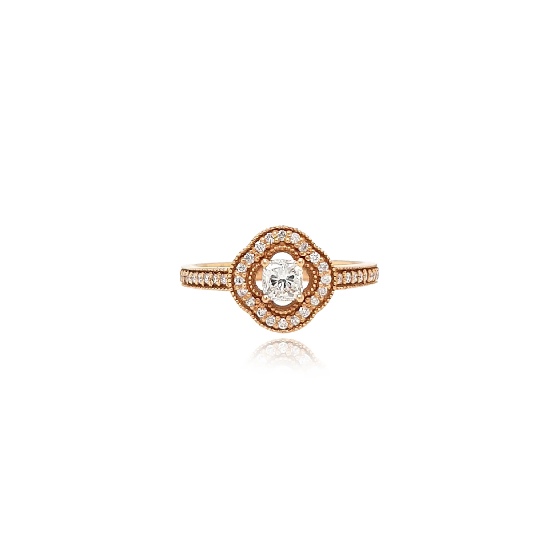 CUSHION CUT DIAMOND HALO RING